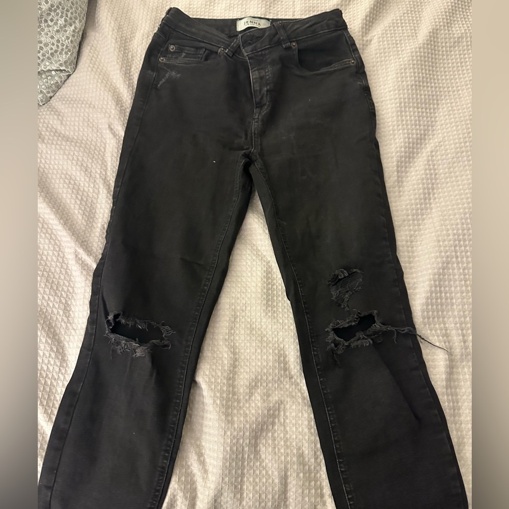 Black New Look ripped skinny jeans